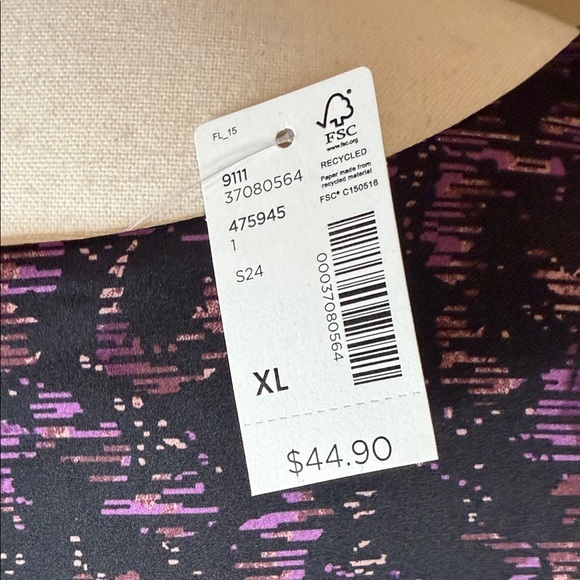 Reitmans Top Blouse Tank Top Black and Purple Sleeveless Satin Women's Size XL - Picture 4 of 10